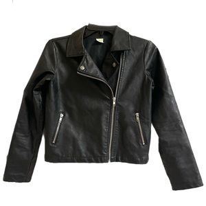 Crazy 8 Leather look Jacket Girls size 10-12